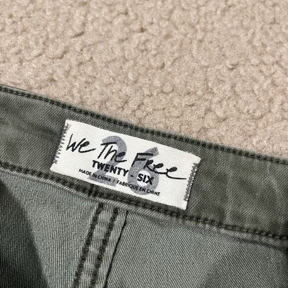 Free People Just Float On Flare Jeans Army Green Size 26 - Picture 4 of 10